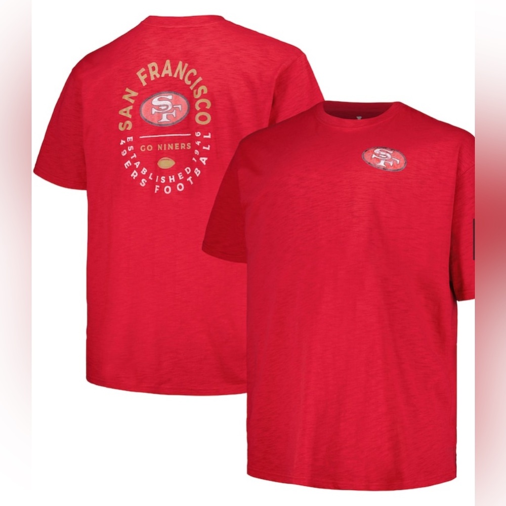 Fanatics San Francisco 49ers Profile Big & Tall Two-Hit Throwback T-Shirt NWT